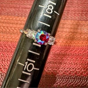 Fragrant Jewels Silver Ring with Vibrant Multicolor Gem